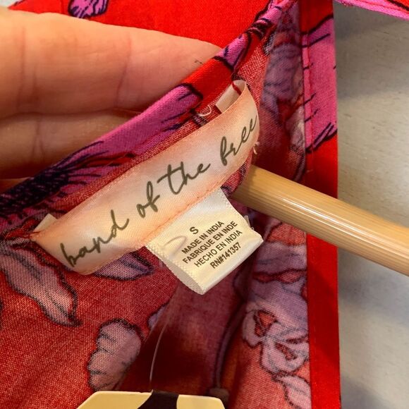 Band of the Free red Floral Red Wrap Dress size small long midi/maxi - Picture 11 of 12